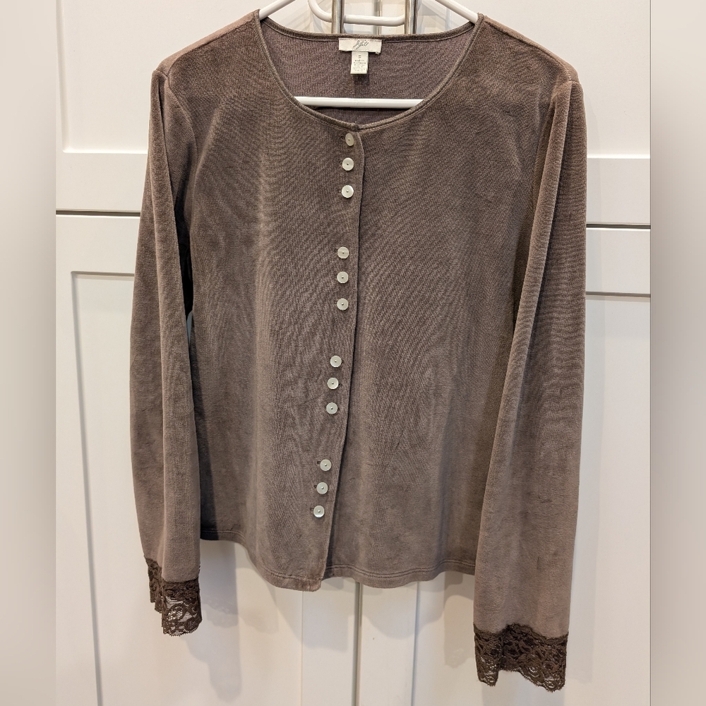 J. Jill Velour Velvet Cardigan